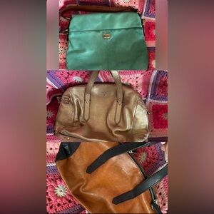 CLOSE OUT SALE FOSSIL Sydney Explorer Tote Project Bags Repair Lot Rehab Bundle